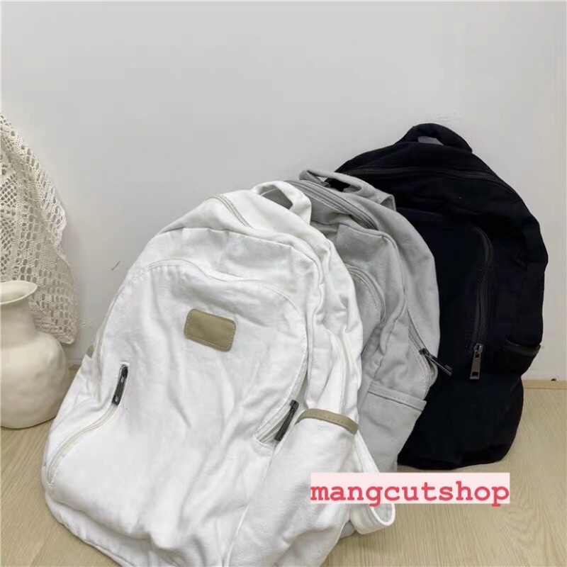 Balo Trơn Ullzang Hàn Quốc Chất Thô Mềm Cao Cấp