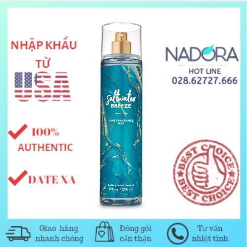 Xịt Toàn Thân Bath and Body Works - Saltwater Breeze Body Mist