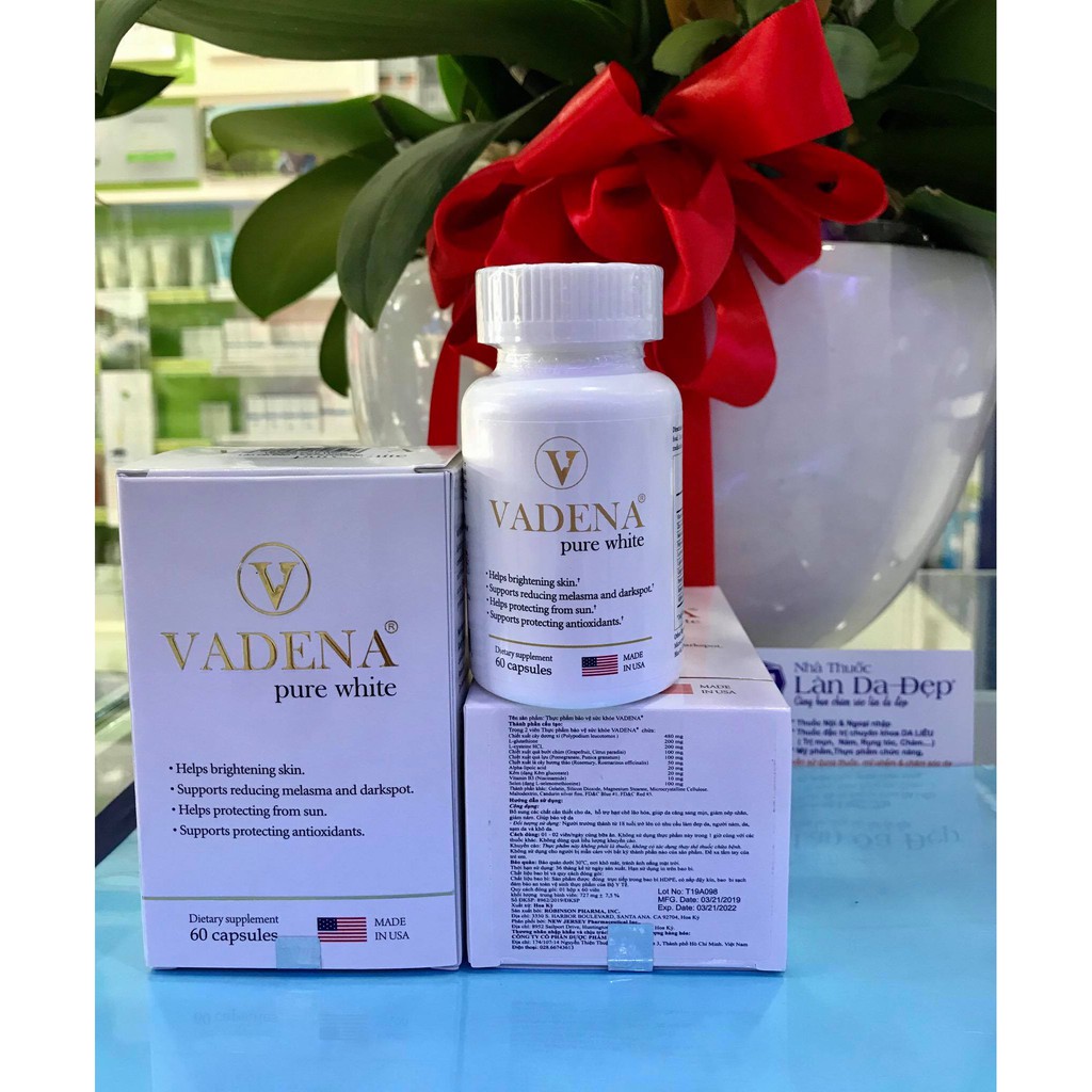 (HÀNG CHÍNH HÃNG Làn Da Đẹp) - VADENA PURE WHITE - Viên uống chống nắng sáng da | BigBuy360 - bigbuy360.vn