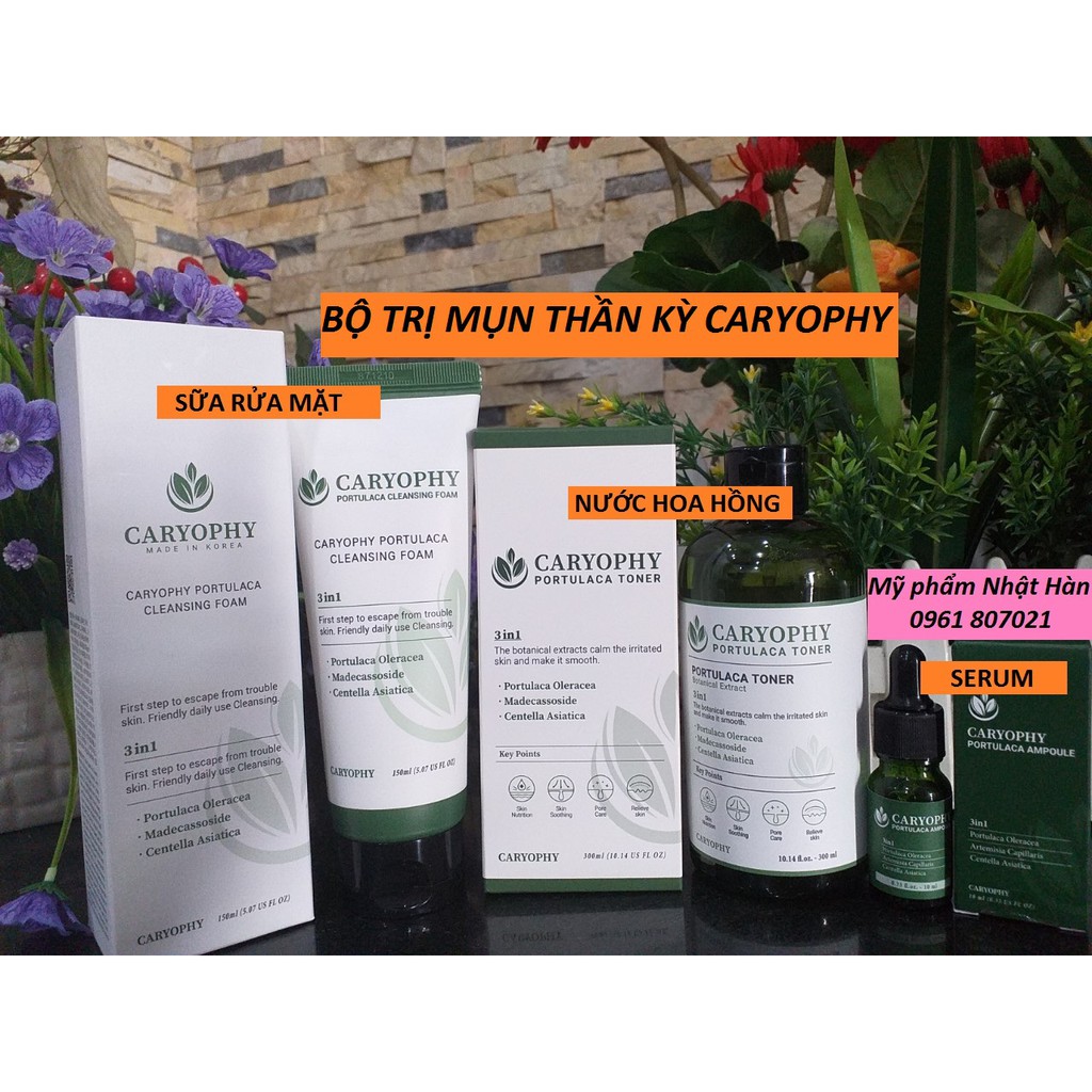 Bộ ngừa mụn Caryophy Hàn Quốc [Serum, Nước Hoa Hồng, Sửa Rửa Mặt]
