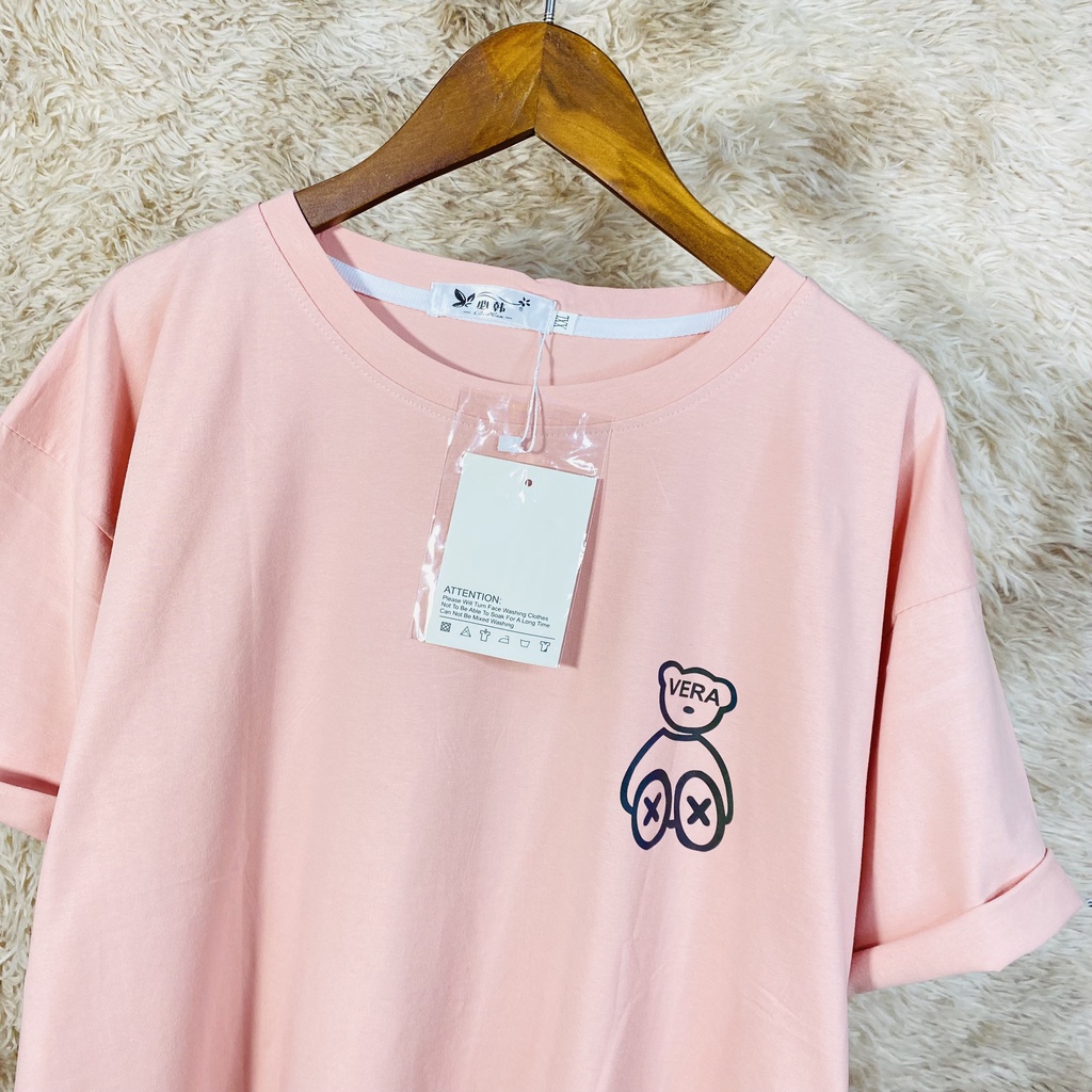 Áo thun unisex gấu here form rộng vải cotton aophongfromrong.vn - áo phông nam nữ phong cách ulzzang