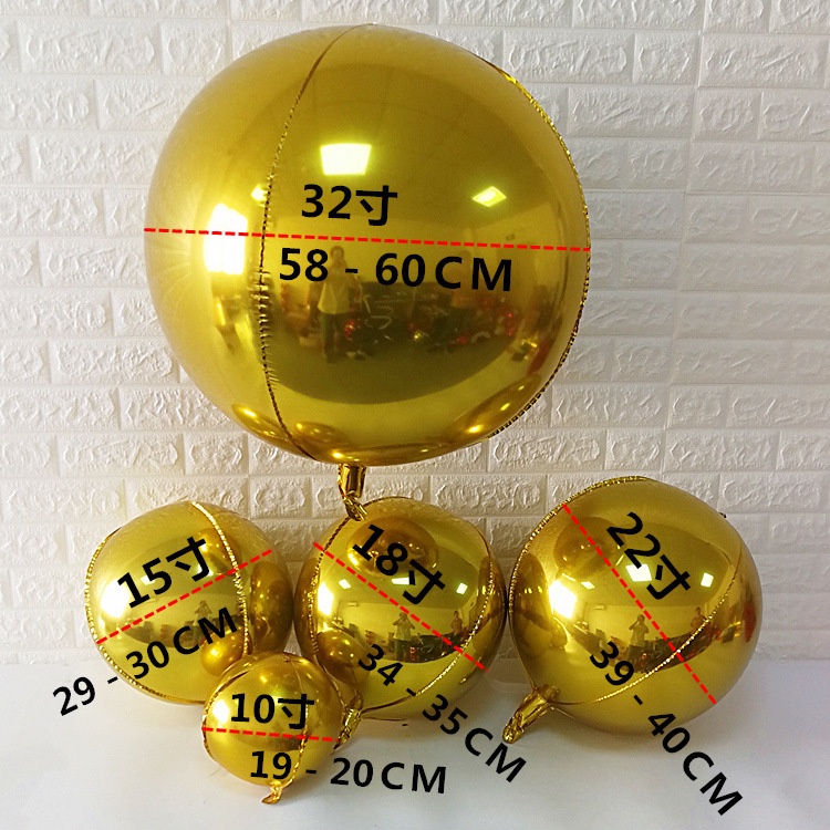 Bóng tròn 4D tráng nhôm nhiều size 10inch,18inch,22inch,32inch, trang trí tiệc cưới, sinh nhật, lễ giáng sinh