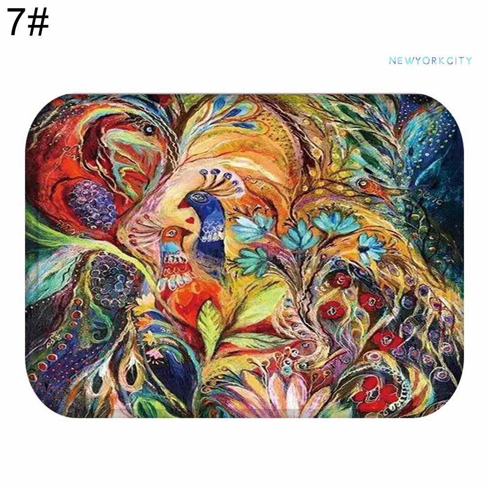 Thảm Chùi Chân Mềm Mại Chống Trượt Hình Lông Công Kích Thước 40x60cm