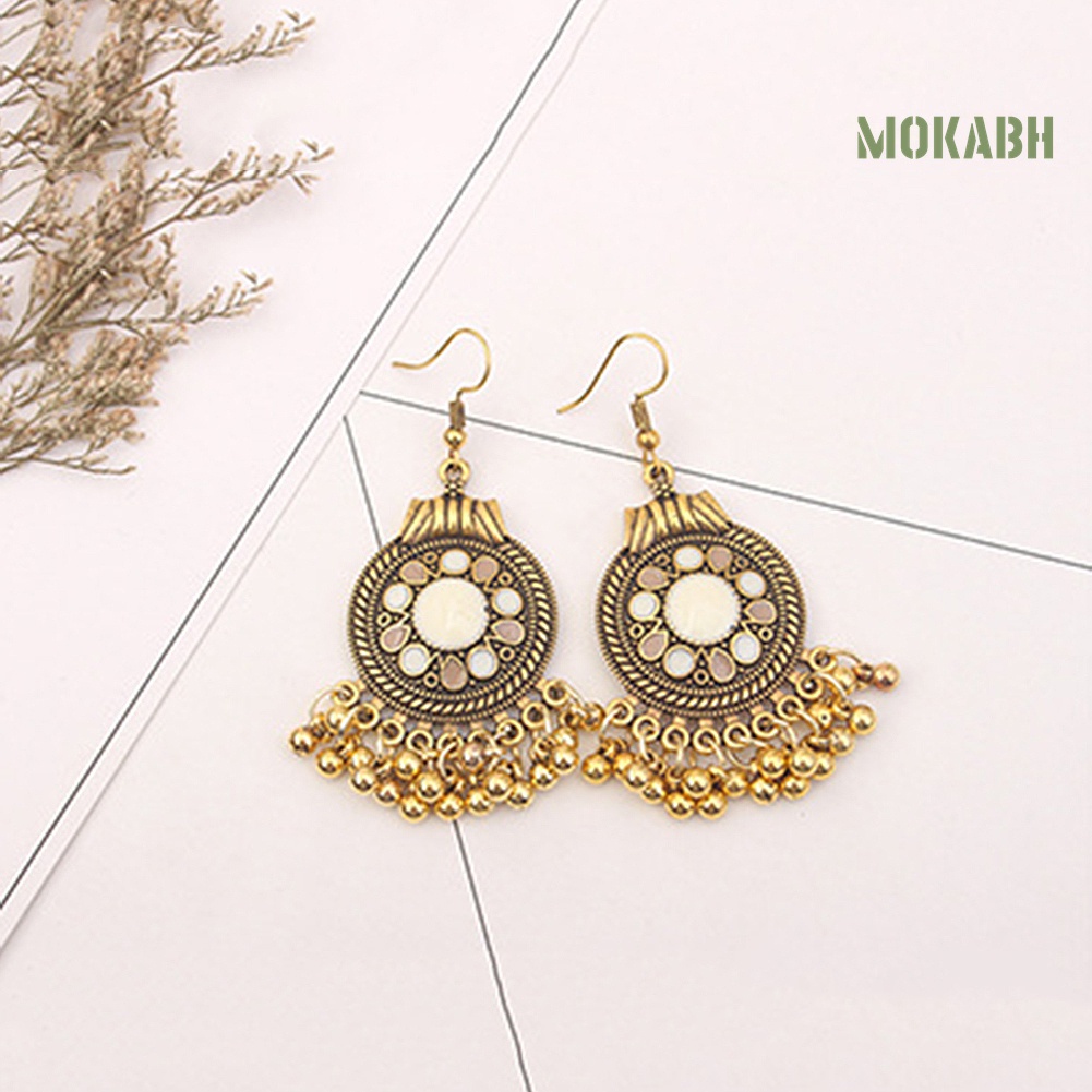 Bông Tai Chuỗi Hạt Tua Rua Phong Cách Dân Tộc Thời Trang Cho Nữ