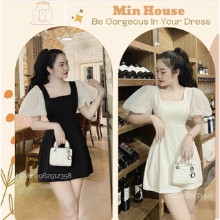 Váy dự tiệc nữ siêu xinh-Hàng chuẩn hotgirl-đầm đen dự tiệc đẹp tay phồng nhẹ nhàng