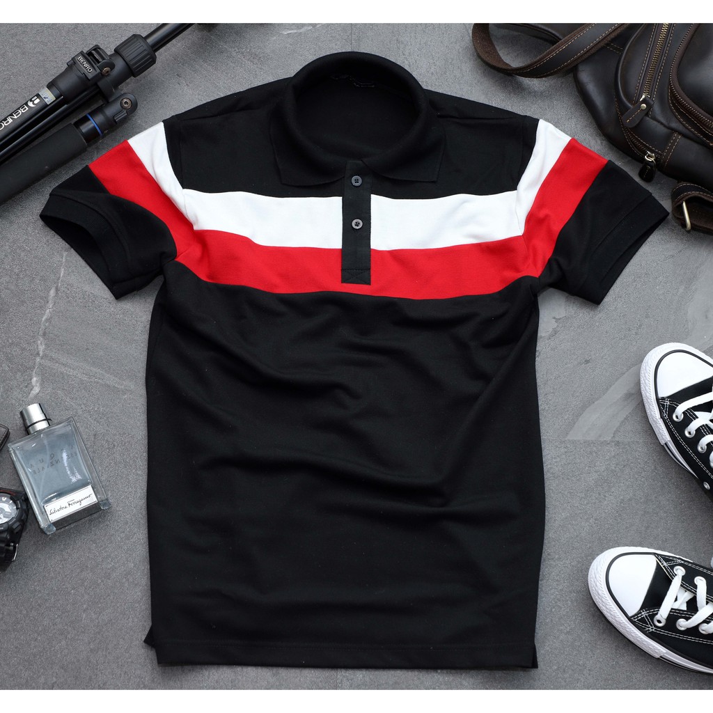 Áo thun có cổ nam TONIKIM thiết kế ngắn tay, cổ bẻ, phối màu, vải thun coton thoáng mát, đủ size P4 | BigBuy360 - bigbuy360.vn