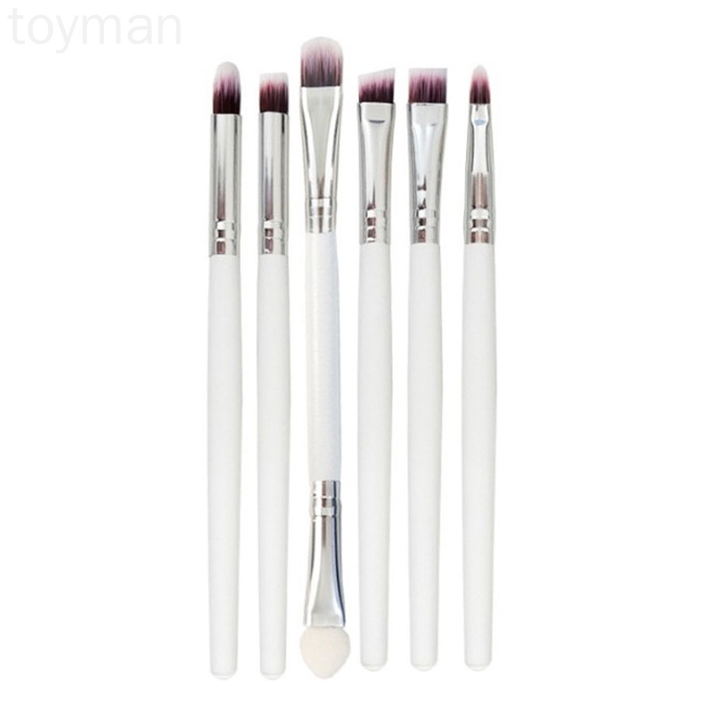 [Hàng mới về] Set 6 cọ trang điểm phấn mắt lông mềm tay cầm bằng gỗ tiện dụng