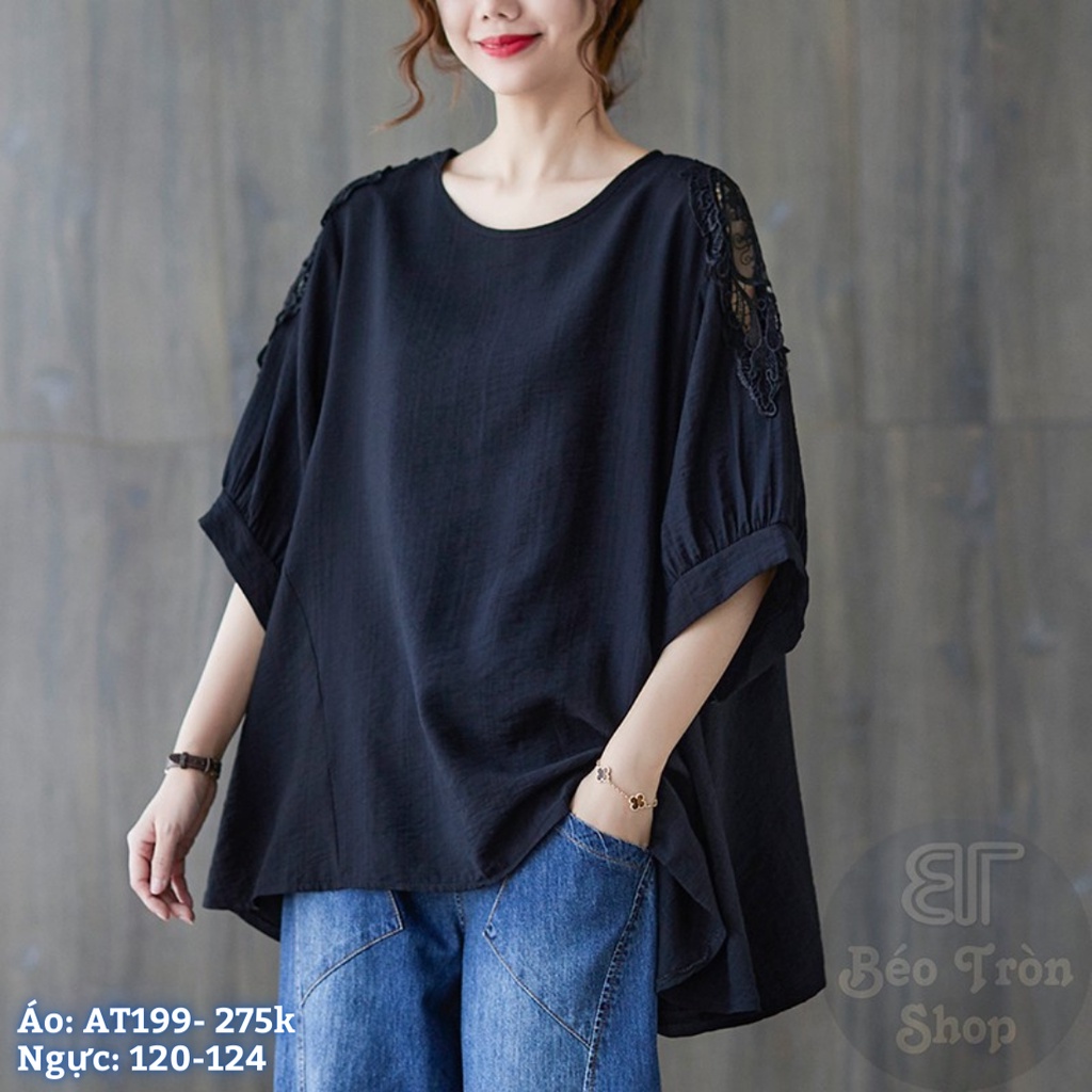 Áo đũi bigsize tay viền voan độc lạ cá tính - AT199 - Béo tròn shop