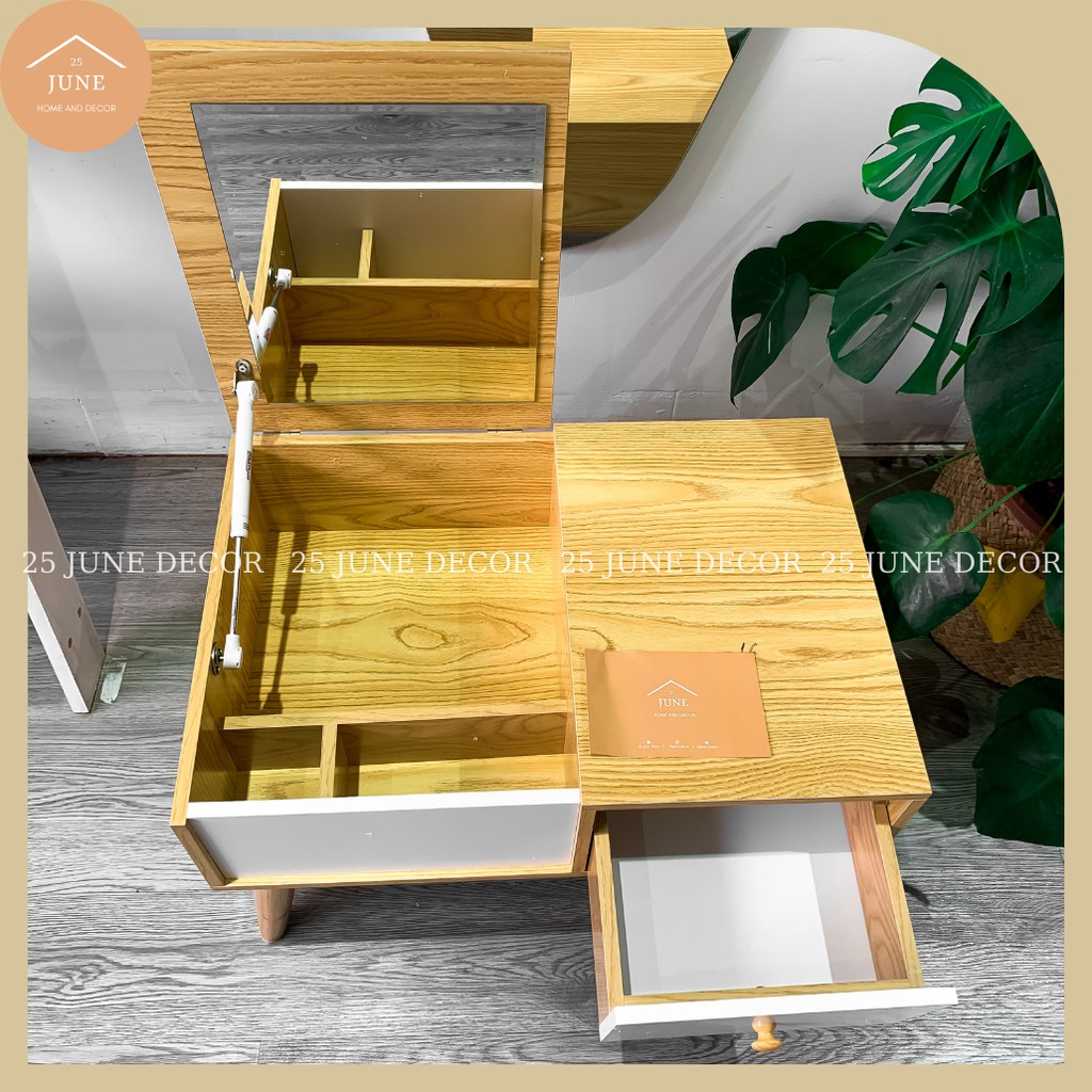 🌟MIỄN SHIP🌟 Bàn Trang Điểm Ngồi Bệt, Bàn Phấn Có Gương Gỗ MDF Cao Cấp Chịu Lực Cao - 25 June Decor | BigBuy360 - bigbuy360.vn