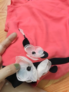 Đầm phối hoa eo NK kèm ảnh thật