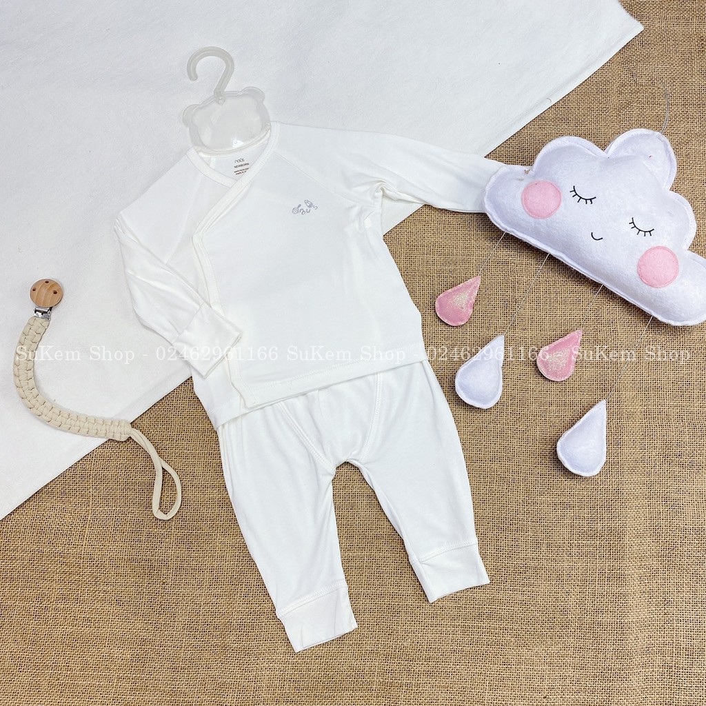 [NOUS] Bộ Cài Lệch Dài Tay Sơ Sinh Nous Chất Đẹp Cho Bé 3-6kg