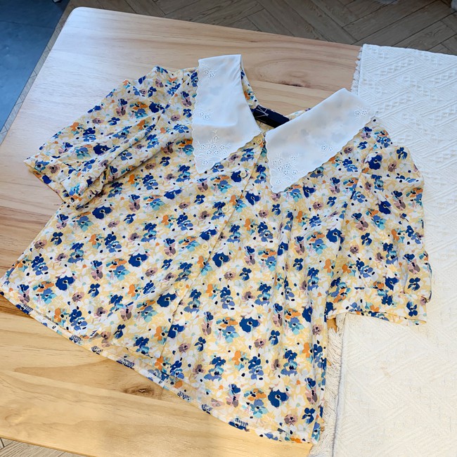 Áo Khoác Cardigan MUOJ Tay Lửng In Họa Tiết Hoa Vàng - Phong Cách Boho