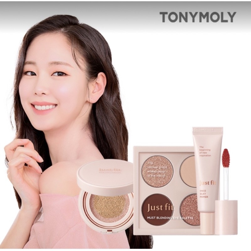 SET CUSHION + BẢNG MẮT + KEM LÓT TONYMOLY JUSTFIT