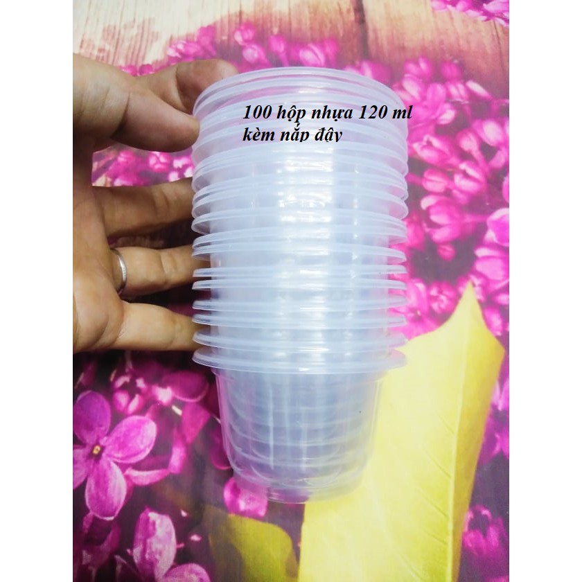 50 Bộ Ly Nhựa Đa Năng Đựng Thức Ăn, Đổ Rau Câu, 65 ml/100ml/120 ml - Kèm Nắp Đậy