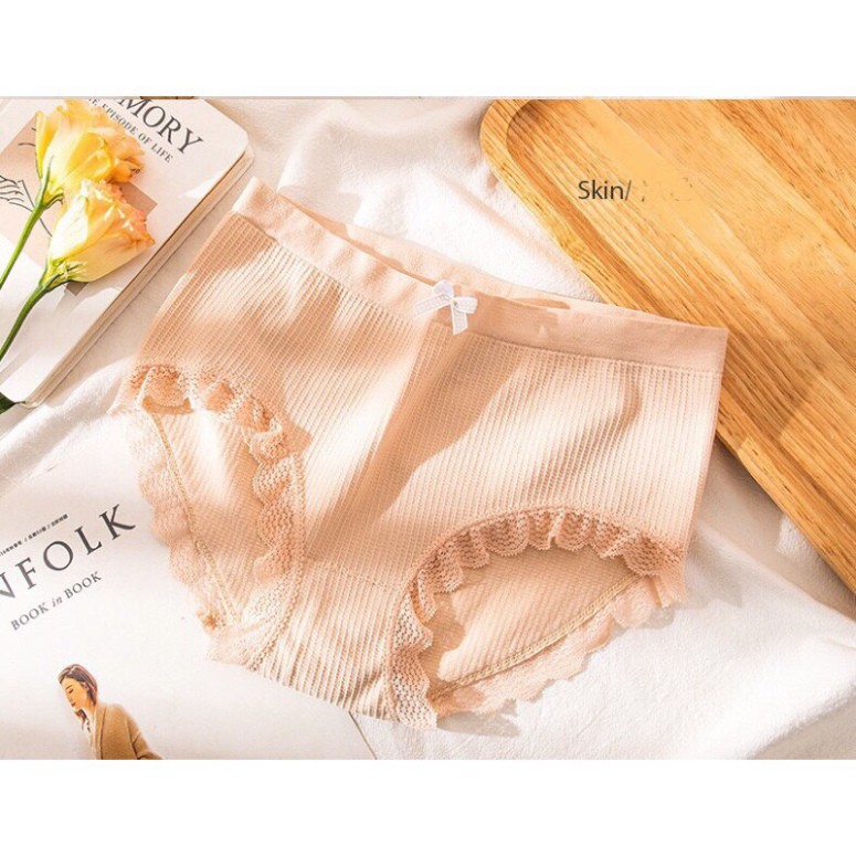 Quần Lót Cotton Thông Hơi Co Giãn 4 Chiều Sợi Bông Viền Ren Cao Cấp 3312 nội y xanh chất đẹp