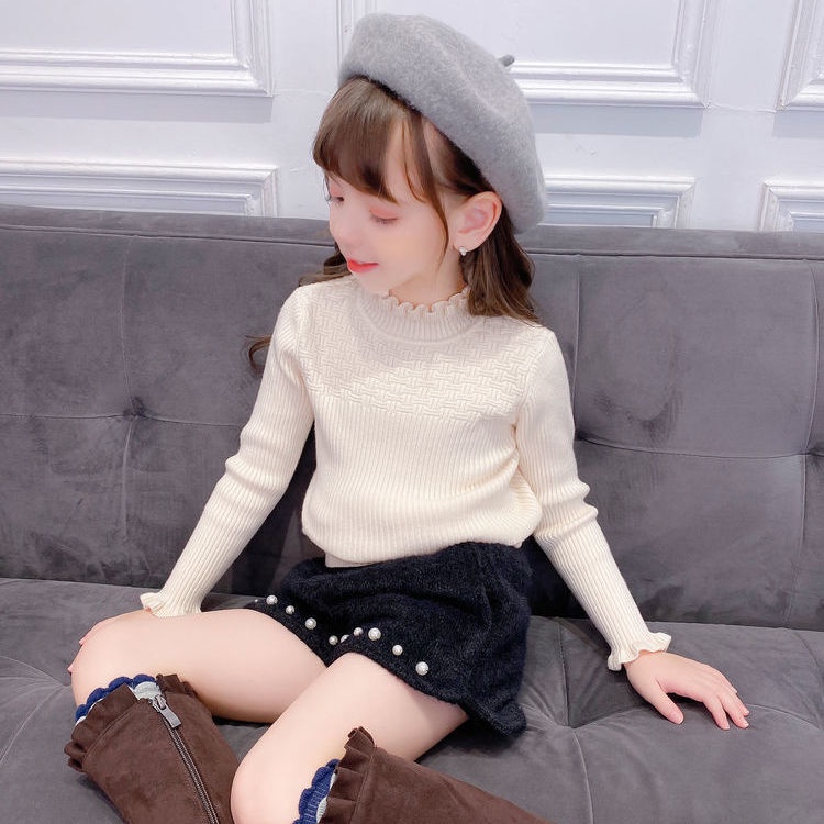 Áo len cổ cao phong cách Hàn Quốc thời trang mùa thu mới cho bé gái