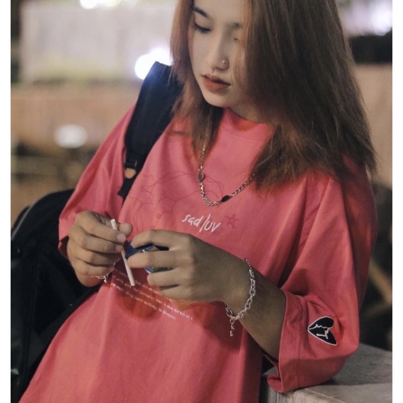 Áo Thun SADBOIZ SADLUV Tay Lỡ From Rộng Chất Cottong Phông Unisex Nam  Nữ Phong Cách Hàn Quốc( Hàng Có Sẵn Ảnh Thật)