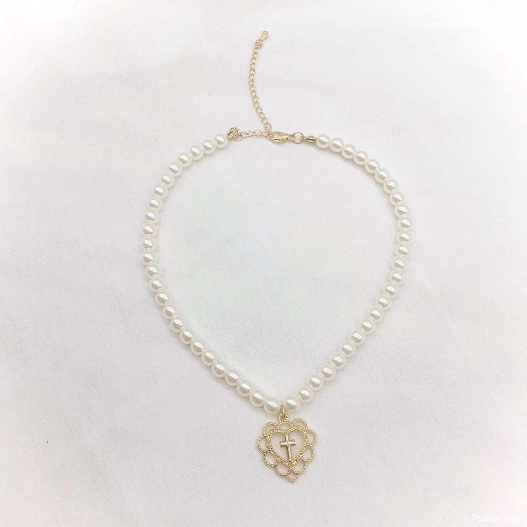 Vòng cổ nữ dây chuyền lolita dễ thương ngọt ngào khuyên tim V61