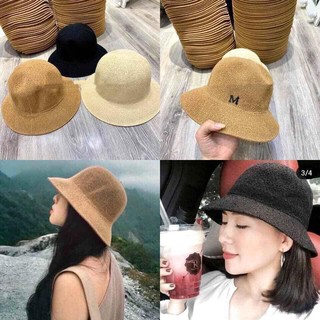 Mũ cói hàn quốc, mũ bucket cói đi biển vintage siêu hot