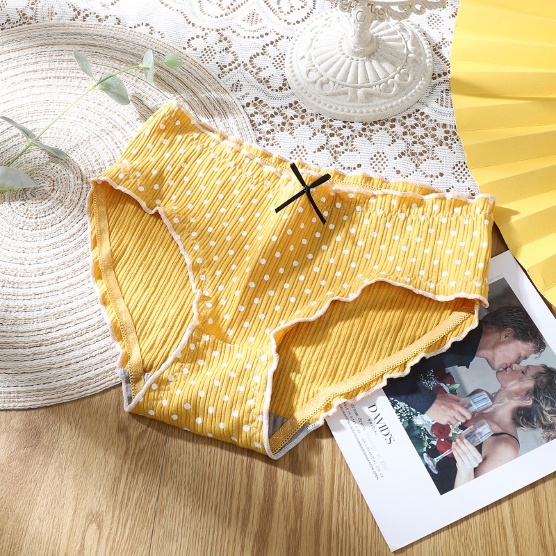 Quần Lót LEOSOXS Cotton Lưng Vừa Họa Tiết Chấm Bi Dễ Thương Phong Cách Nhật Bản Cho Nữ | BigBuy360 - bigbuy360.vn