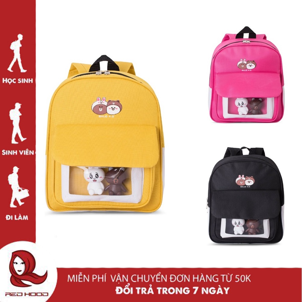 Balo mini nữ trẻ em hình gấu siêu xinh, Ba lô đi học nữ siêu kute phong cách hàn quốc RD02