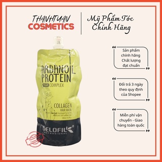  Kem ủ tóc Delofil Arganoil Protein Collagen hấp tóc colagen dưỡng ẩm chăm sóc tóc hư tổn 500ml - hàng chính hãng 