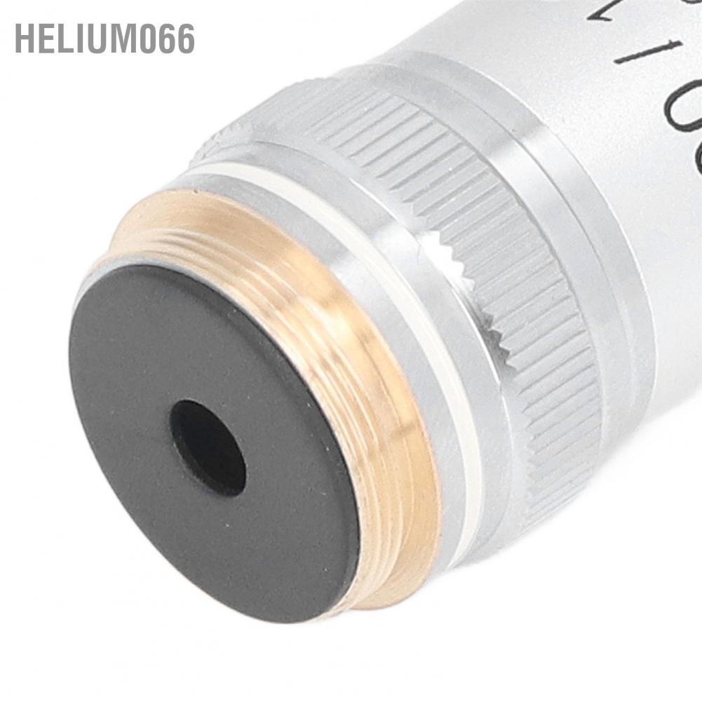 Helium066 Achromatic Objective Brass Chrome Plated 100X High Power Microscope Lens Interface 20.2mm