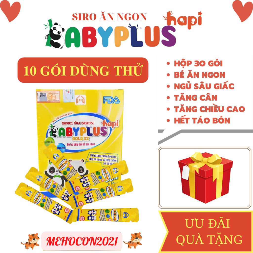 10 GÓI BABYPLUS -Siro ăn ngon giúp bé hết biếng ăn, tăng cân, tăng sức đề kháng_HAPI GROUP