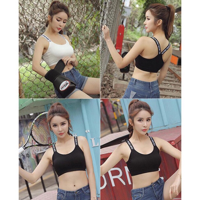 Áo tập GYM 5403 - Nữ⭐FREESHIP⭐Bra Len Tăm - yoga Ngực 2 Dây Mút Mỏng Điều Chỉnh Ngắn Dài