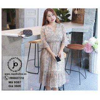 Bigsize Nữ - Đầm Maxi Voan Hoa (MS: 9387)
