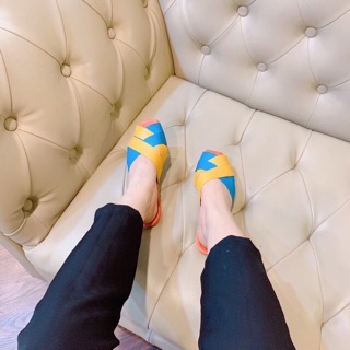 Dép sục da phối màu ( về hàng lại )