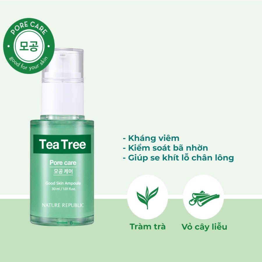 Tinh Chất Nature Republic Tràm Trà Ngăn Ngừa Mụn 30ml Good Skin Tea Tree Ampoule