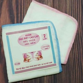 Set 10 Khăn sữa xô 2 lớp KiBa
