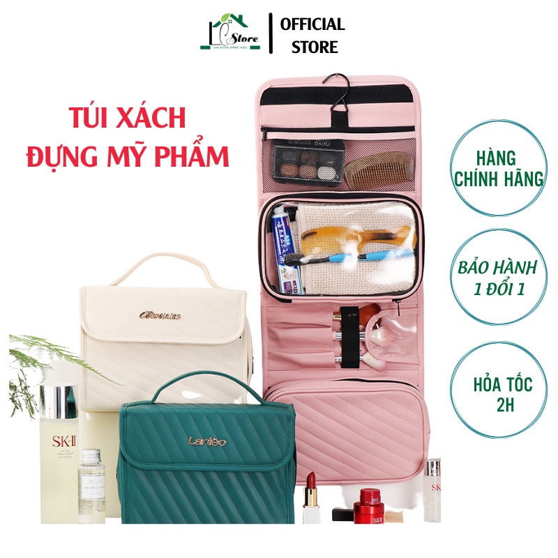 Túi xách đựng đồ trang điểm , túi đựng mỹ phẩm du lịch chống nước nhiều ngăn gấp gọn Lochi store