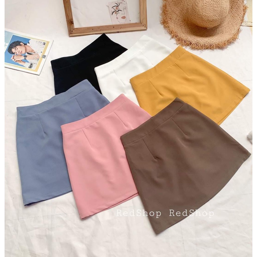 chân váy chữ A cơ bản có túi lót