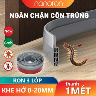 Ron 3 lớp chặn khe hở chống ồn 🔷Thanh dán chân cửa NANORON giữ nhiệt điều hòa dày 5mm, chống gió lùa, chống khói bụi R3L