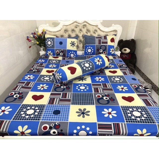 Drap thun Hàn Quốc (bộ: drap, 2 nằm, 1 ôm)