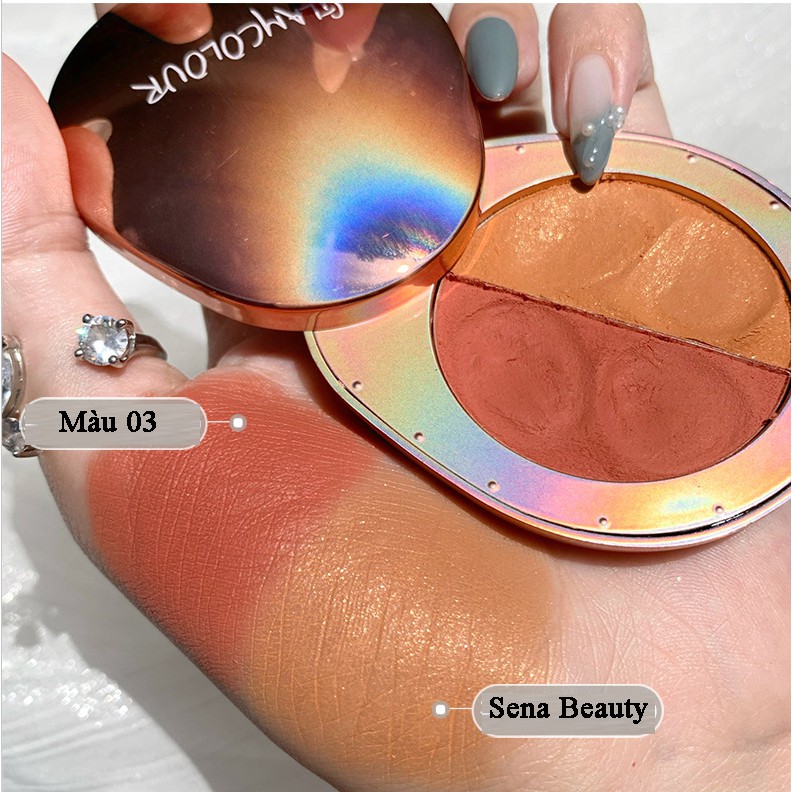 Phấn Má Nhũ Kiêm Phấn Bắt Sáng 2in1 GlamColour Vỏ Sò | BigBuy360 - bigbuy360.vn