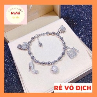Lắc tay charm 💎𝑭𝑹𝑬𝑬𝑺𝑯𝑰𝑷 💎[Mã HOAC10 giảm 10% đơn 99k] Lắc xoắn charm 5 y hình chất bền màu