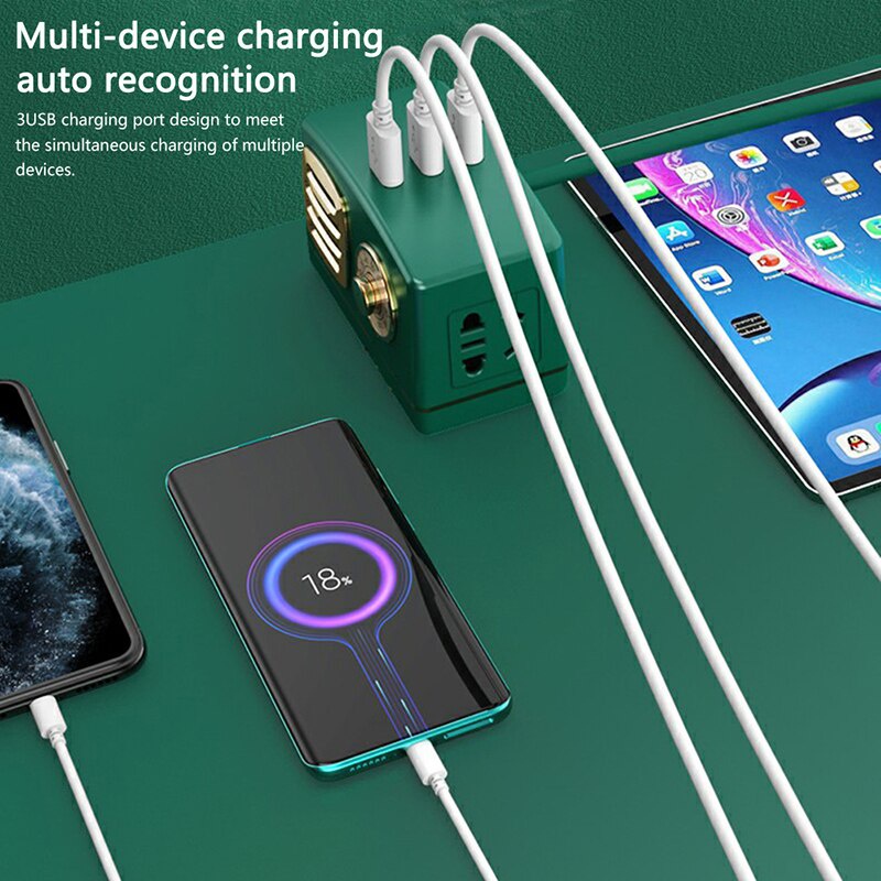 Ổ cắm điện 3 cổng usb và 4 đầu cắm