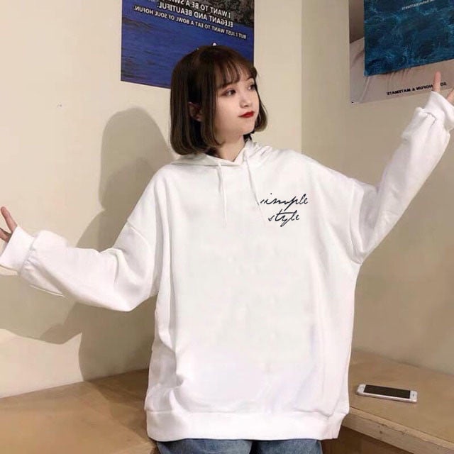 áo hoodie unisex nữ form rộng, hoodie nữ form rộng có mũ thời trang cá tính- UNA01