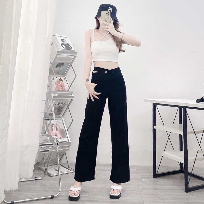 Quần suông cut out lưng cực chất