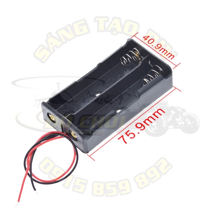 Đế lò xo gắn pin 18650 có 1/2/3/4 khe cắm. Khay đựng nối tiếp pin 18650 có sẵn dây nối 1 cell - 2 cell - 3 cell - 4 cell