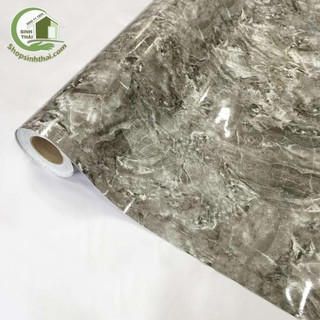 Giấy dán tường giả đá hoa cương màu xi măng đen xám, khổ 1,2m có sẵn keo