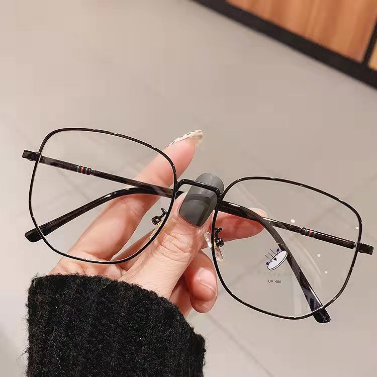 kính cận có độ 0.5~6.0  Mắt Kính Chống Ánh Sáng Xanh Gọng Kim Loại Lớn Phong Cách Hàn Quốc Cho Nữ mắt kính cận