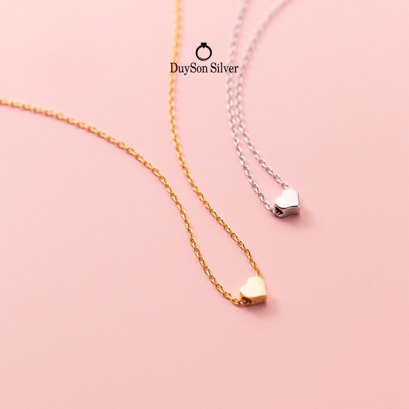Vòng cổ nữ bạc trái tim Basic, Dây chuyền bạc nữ DUYSON SILVER mặt tim siêu nhỏ dễ thương [DCXK31]