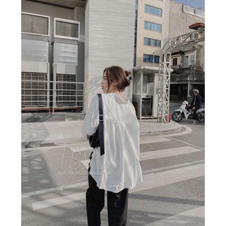 SƠMI TRƠN OVERSIZE ĐUÔI TÔM THẮT EO 🖤