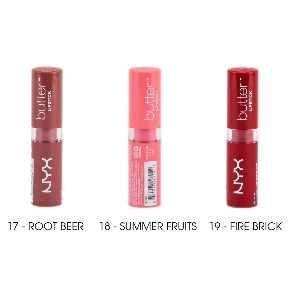 Son thỏi lì NYX Butter Lipstick có dưỡng (19 màu)