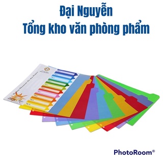 Chia File giấy, chia File nhựa 10 - 12 màu, giấy phân trang
