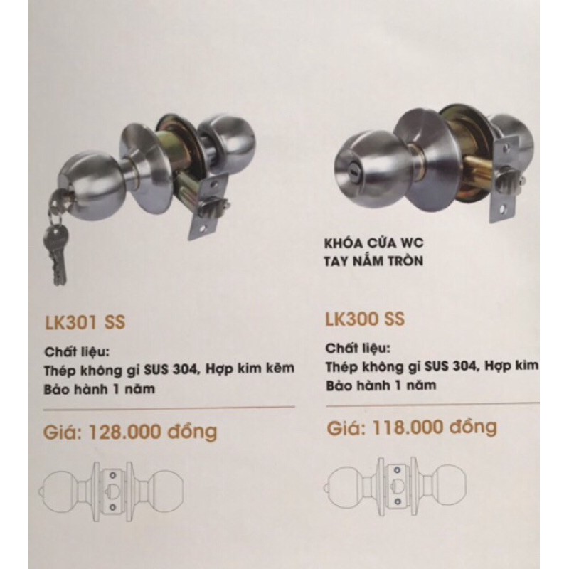Ổ khoá tay nắm DEMAX inox 304